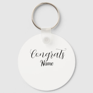 Congrats graduate name simple minimal year class keychain
