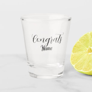 Congrats graduate name simple minimal year class shot glass