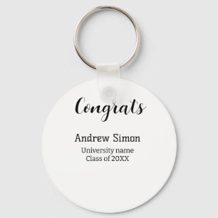 Congrats graduate name university name class 20XX Keychain