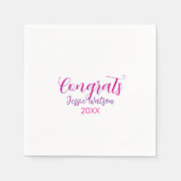 Congrats graduate pink purple name year 20XX date 
