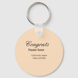 Congrats graduate university name class of 20XX na Keychain