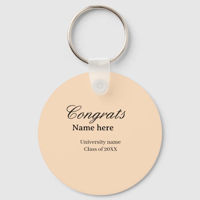 Congrats graduate university name class of 20XX na Keychain (Front)