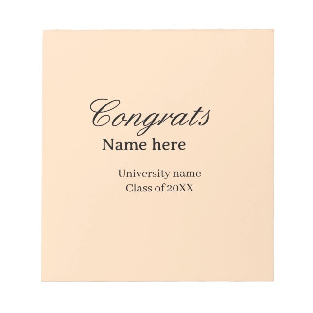 Congrats graduate university name class of 20XX na Notepad (Front)