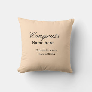 Congrats graduate university name class of 20XX na Throw Pillow