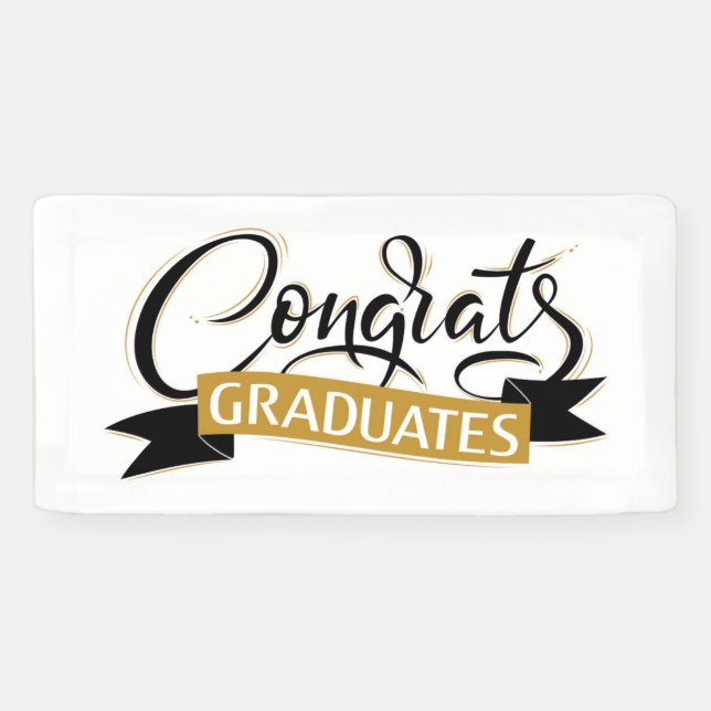 Congrats Graduates Calligraphy Banner (Horizontal)