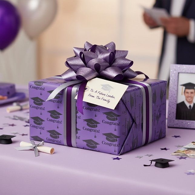 Congrats! Graduation cap  Wrapping Paper (Creator Uploaded)