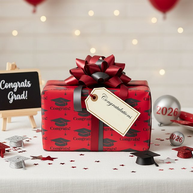 Congrats! Graduation cap  Wrapping Paper (Creator Uploaded)