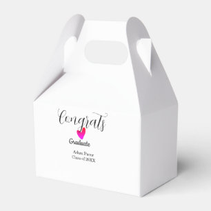 Congrats graduation name class of 20XX year heart Favor Box