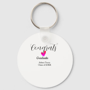 Congrats graduation name class of 20XX year heart Keychain