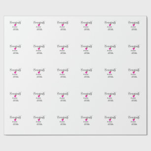 Congrats graduation name class of 20XX year heart  Wrapping Paper