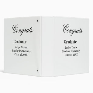 Congrats graduation name university name class of binder