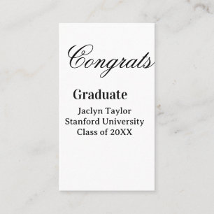Congrats graduation name university name class of business card