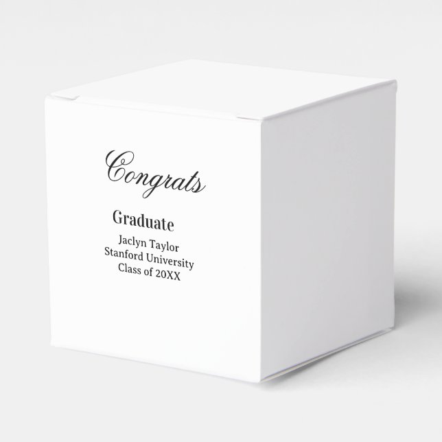 Congrats graduation name university name class of  favor box (Front Side)