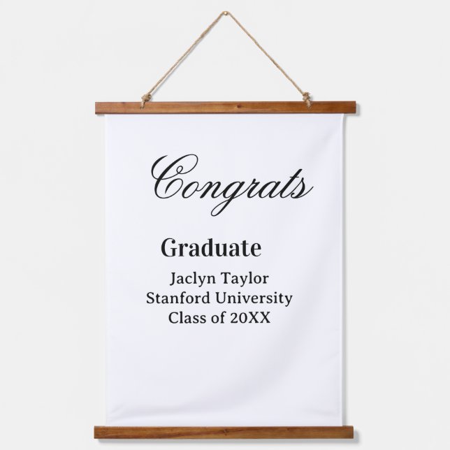 Congrats graduation name university name class of  hanging tapestry (Front)