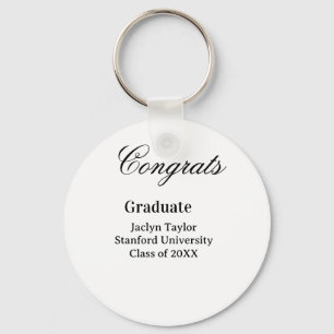 Congrats graduation name university name class of  keychain
