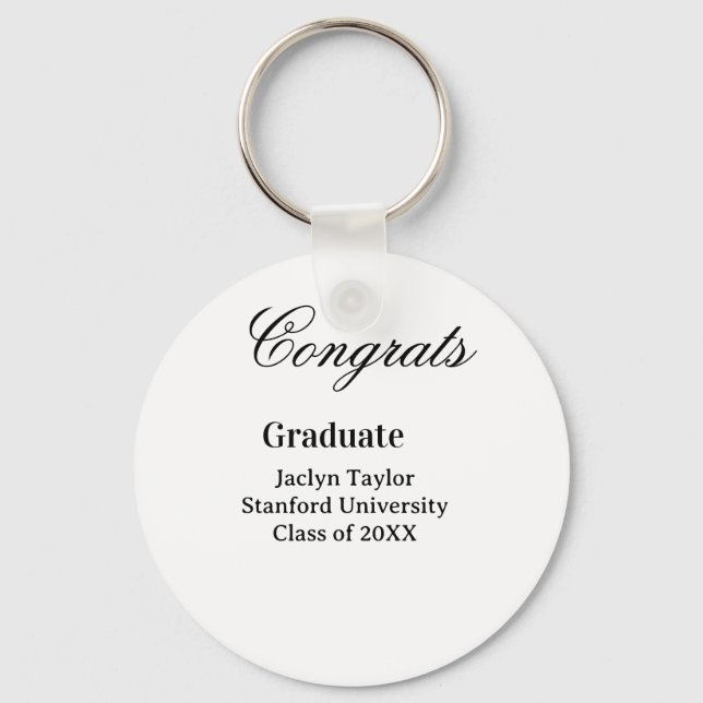 Congrats graduation name university name class of  keychain (Front)