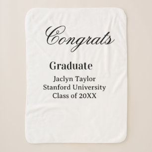 Congrats graduation name university name class of  sherpa blanket