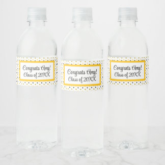 Congrats Graduation Personalized Class of 2025 Water Bottle Label