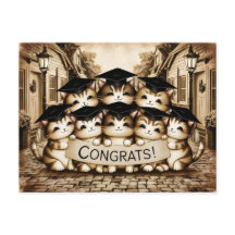 Congrats graduation vintage cats
