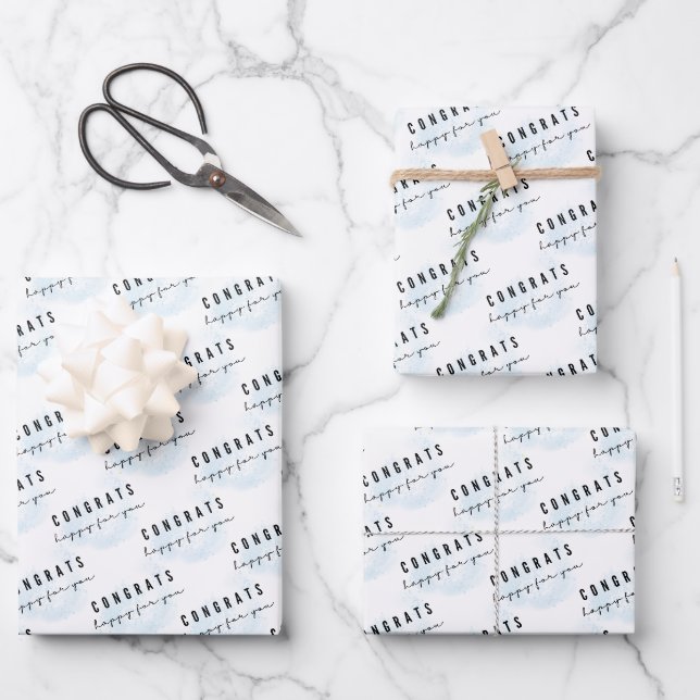 Congrats Happy For You Wrapping Paper Set (Front)