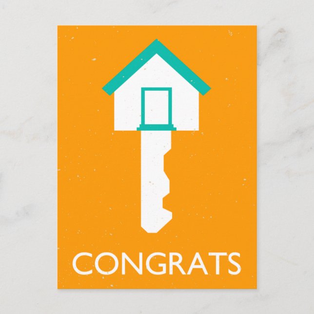 congrats house key postcard (Front)
