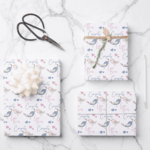 Congrats Love Birds Wrapping Sheets 