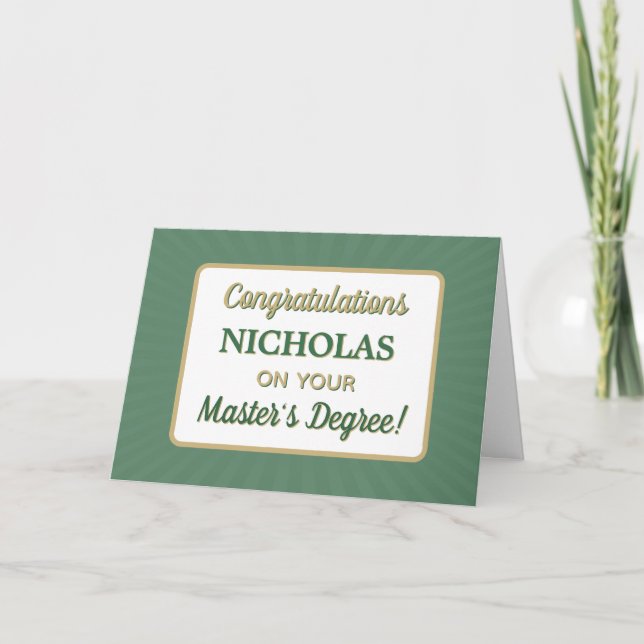 Congrats! Master's Degree Graduation card (Front)