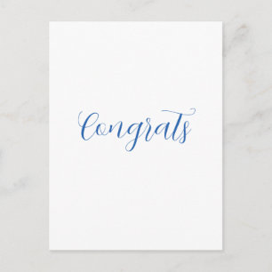 congrats name blue stylish graduation date year postcard