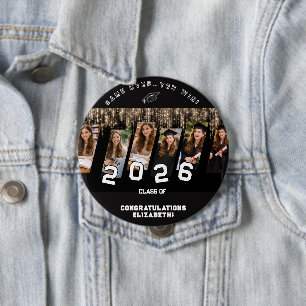 Congrats Name Party Graduation Class Off.. Favor 4 Inch Round Button