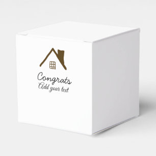 Congrats new home owner real estate inauguration t favor box