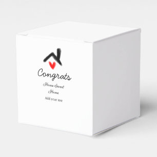 Congrats new home owner real estate inauguration t favor box