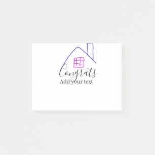 Congrats new home owner real estate inauguration t post-it notes