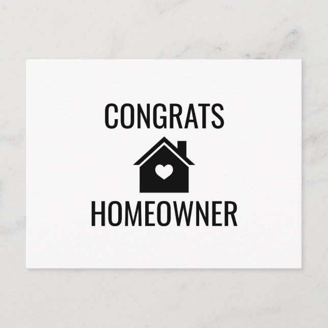 Congrats New Homeowner Real Estate Postcard (Front)