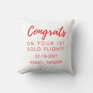 Congrats on 1st solo - customizable pillow