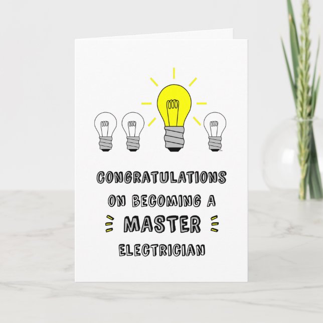 Congrats on Becoming a Master Electrician Card (Front)