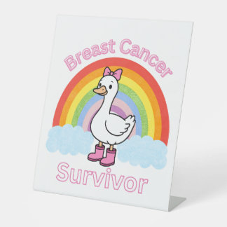 Congrats on Being a Breast Cancer Survivor Pedestal Sign