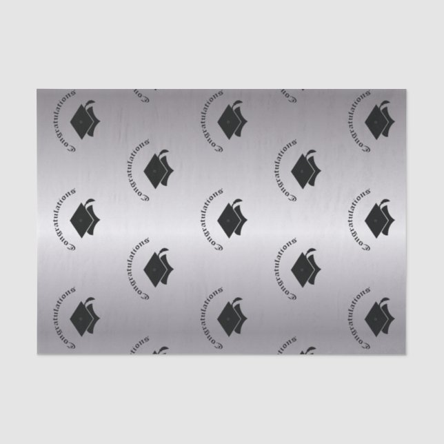 Congrats on Graduation Silver Tissue Paper (Front)