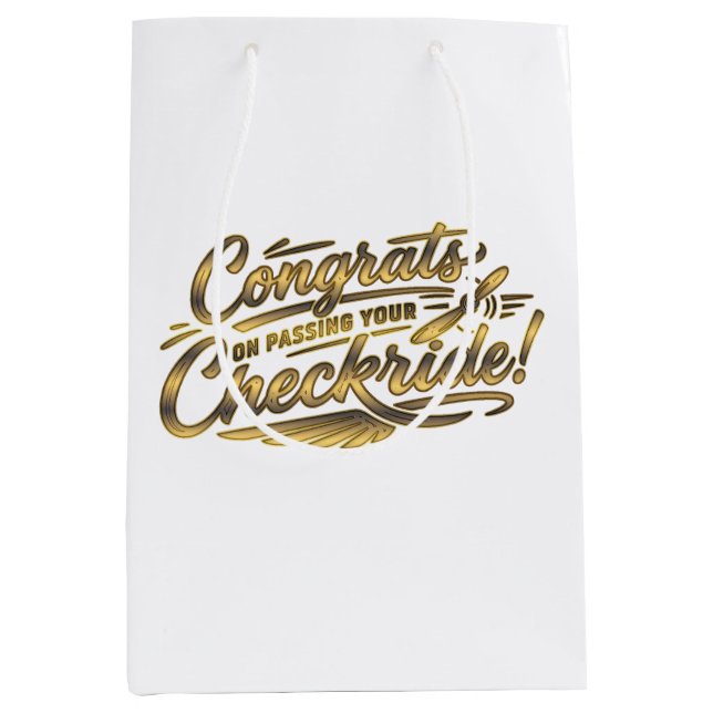 Congrats on passing your checkride! medium gift bag (Front)