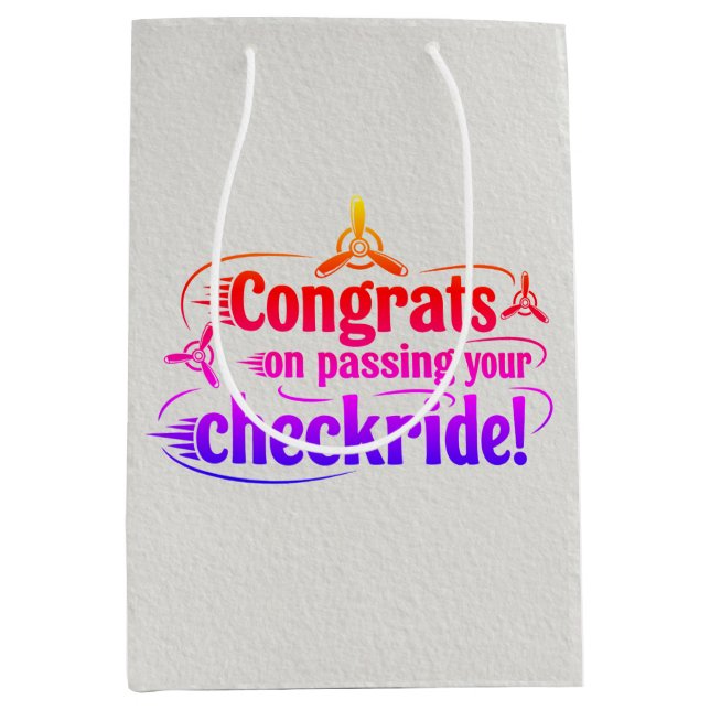 Congrats on passing your checkride! medium gift bag (Front)