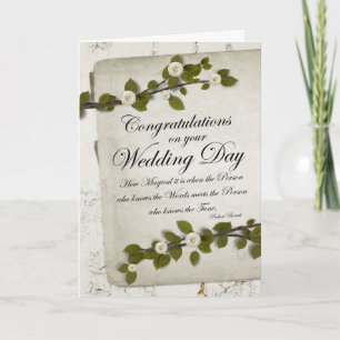 Congrats on Wedding Day White Floral Card