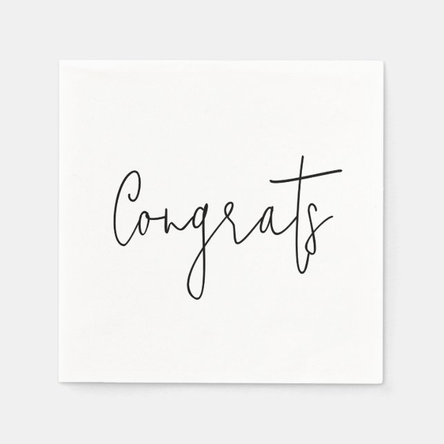 Congrats On White Napkin (Front)