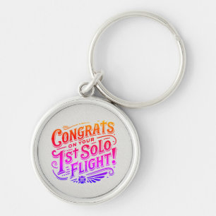 Congrats on your 1st Solo Flight Keychain