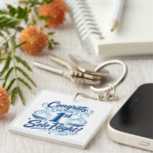 Congrats on your 1st Solo Flight Keychain