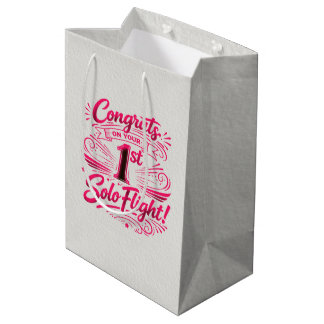 Congrats on your 1st Solo Flight Medium Gift Bag