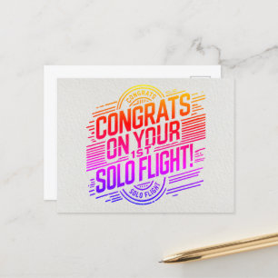 Congrats on your 1st Solo Flight Postcard