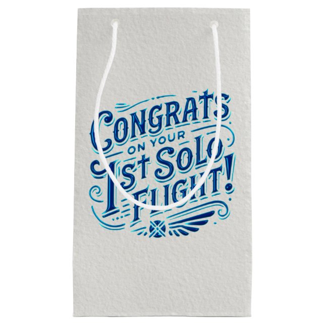 Congrats on your 1st Solo Flight! Small Gift Bag (Front)