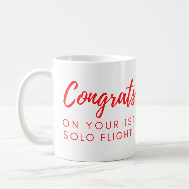 Congrats on your first solo - customizable coffee mug (Left)