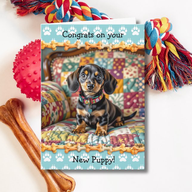 Congrats on your New Dachshund Puppy Dog Card (Creator Uploaded)