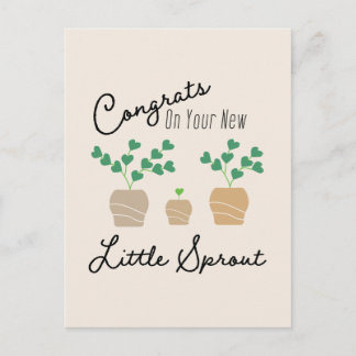 Congrats on Your New Little Sprout Baby Postcard