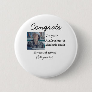 Congrats on your retirement add photo name date mi 2 inch round button